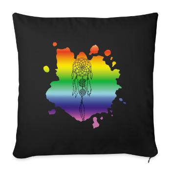 Multicolored Dreamcatcher - Sofa pillowcase 17,3'' x 17,3'' (45 x 45 cm) - black - Front