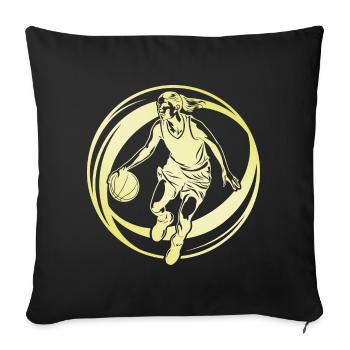 Basketball Player Basketball Player Woman - Sofa pillowcase 17,3'' x 17,3'' (45 x 45 cm) - black - Front