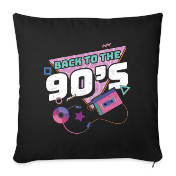 années quatre-vingt-dix - Housse de coussin décorative 45 x 45 cm - noir - Devant