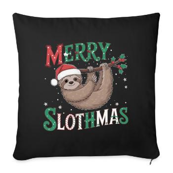 Joyeux Slothmas - Housse de coussin décorative 45 x 45 cm - noir - Devant