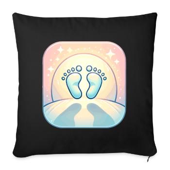 Footprints in the Sunset – Magical - Sofa pillowcase 17,3'' x 17,3'' (45 x 45 cm) - black - Front