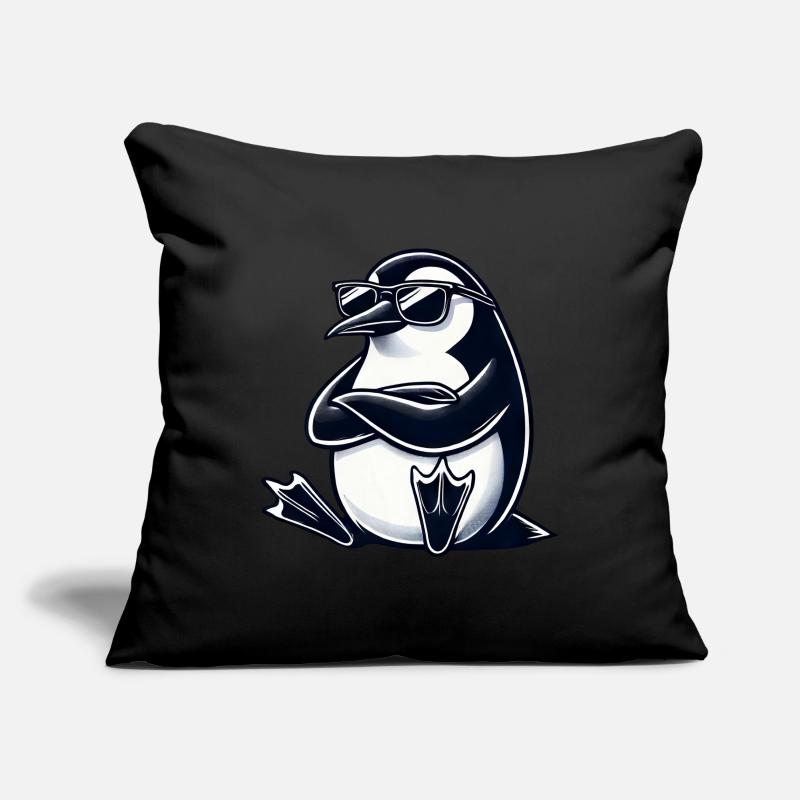 Cool penguin with sunglasses and interlaced Sofa pillowcase 17,3'' x 17,3'' (45 x 45 cm)
