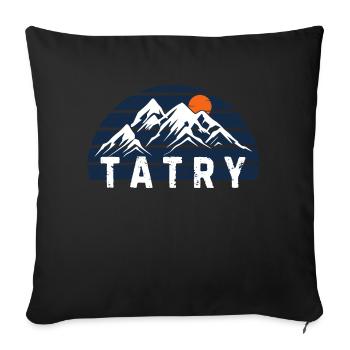 Mountains.Sweat-shirt avec un motif montagne.Pause hivernale - Housse de coussin décorative 45 x 45 cm - noir - Devant
