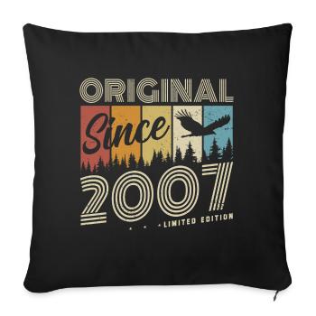 Original depuis 2007 Cadeau d’anniversaire vintage - Housse de coussin décorative 45 x 45 cm - noir - Devant