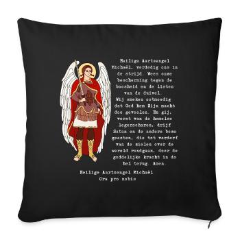 St. Michael's Prayer. - Sofa pillowcase 17,3'' x 17,3'' (45 x 45 cm) - black - Front