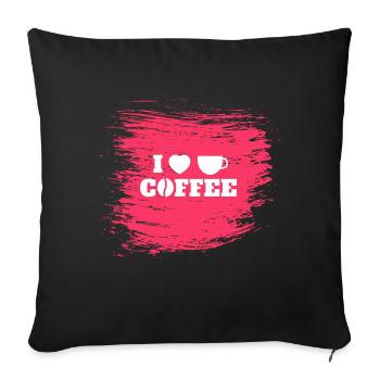 Kaffee-Liebe - Sofakissenbezug 45 x 45 cm - Schwarz - Vorne