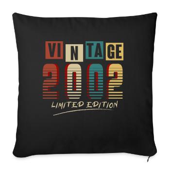 Vintage 2002: Limited Edition - 23rd Anniversary. - Sofa pillowcase 17,3'' x 17,3'' (45 x 45 cm) - black - Front