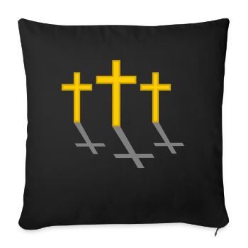 Three Crosses - Sofa pillowcase 17,3'' x 17,3'' (45 x 45 cm) - black - Front