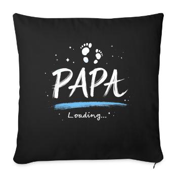 Papa 2025 Loading Geschenk für werdende Väter - Sofakissenbezug 45 x 45 cm - Schwarz - Vorne