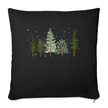 Tree Pine Trees for Winter Lovers - Gift - Sofa pillowcase 17,3'' x 17,3'' (45 x 45 cm) - black - Front