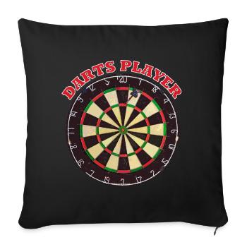 Conception d’un lecteur de fléchettes avec jeu de fléchettes - Housse de coussin décorative 45 x 45 cm - noir - Devant