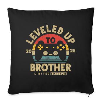 Promoted to Brother 2025 - Sofa pillowcase 17,3'' x 17,3'' (45 x 45 cm) - black - Front