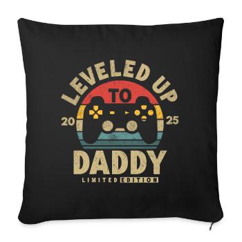 Promoted to dad in 2025 - Sofa pillowcase 17,3'' x 17,3'' (45 x 45 cm) - black - Front