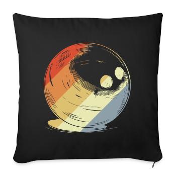 Boule de bowling à l’ancienne - Housse de coussin décorative 45 x 45 cm - noir - Devant