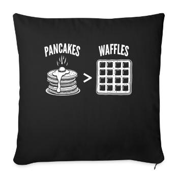Pfannkuchen über Waffeln - Sofakissenbezug 45 x 45 cm - Schwarz - Vorne