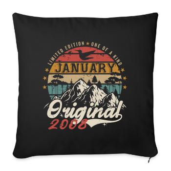 January 2008 Anniversary Gift - January 2008 - Sofa pillowcase 17,3'' x 17,3'' (45 x 45 cm) - black - Front