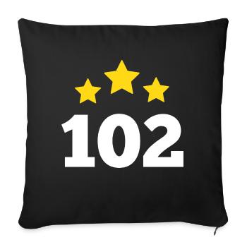 102 ans étoile - cadeau 102e anniversaire - Housse de coussin décorative 45 x 45 cm - noir - Devant