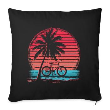Bicycle Synthwave - Sofa pillowcase 17,3'' x 17,3'' (45 x 45 cm) - black - Front