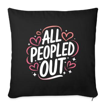 Introverti, antisocial, introverti - Housse de coussin décorative 45 x 45 cm - noir - Devant