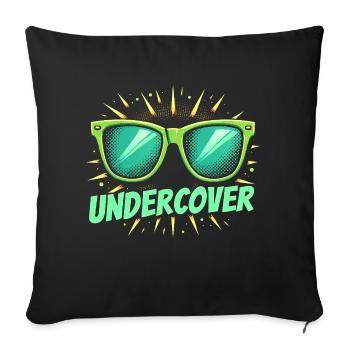 Funny Sunglasses and Undercover Speech Costume - Sofa pillowcase 17,3'' x 17,3'' (45 x 45 cm) - black - Front