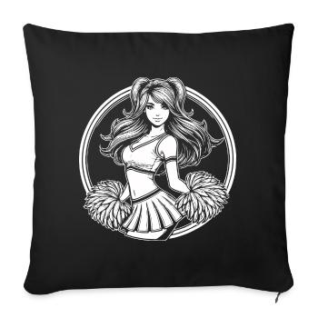 Cheerleader Comic Girl - Chearleading Design - Sofa pillowcase 17,3'' x 17,3'' (45 x 45 cm) - black - Front