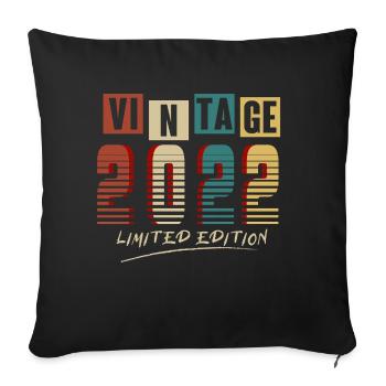 Vintage 2022: Limited Edition - 3rd Anniversary. - Sofa pillowcase 17,3'' x 17,3'' (45 x 45 cm) - black - Front