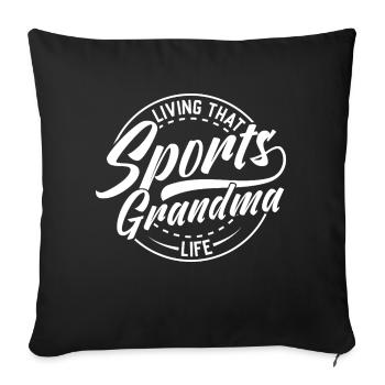 Sporty granny life stylish design - Sofa pillowcase 17,3'' x 17,3'' (45 x 45 cm) - black - Front