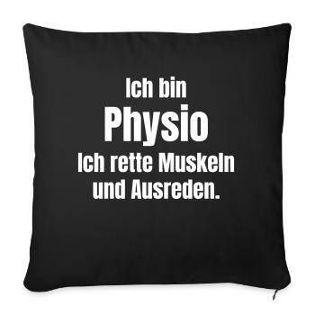Physiotherapist - Sofa pillowcase 17,3'' x 17,3'' (45 x 45 cm) - black - Front
