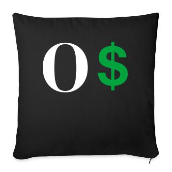 Lettre o dollar - Housse de coussin décorative 45 x 45 cm - noir - Devant