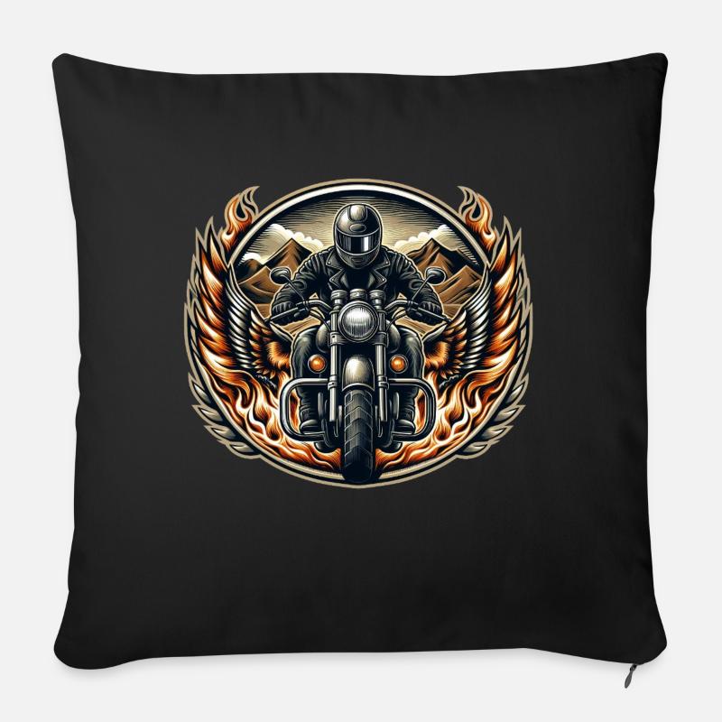 Motorrad Logo - Sofakissenbezug 45 x 45 cm - Schwarz