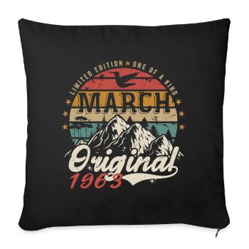 Génial Depuis Mars 1963 | Anniversaire Mars 1963 - Housse de coussin décorative 45 x 45 cm - noir - Devant