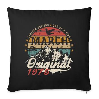 Awesome Since March 1975 | Birthday March 1975 - Sofa pillowcase 17,3'' x 17,3'' (45 x 45 cm) - black - Front