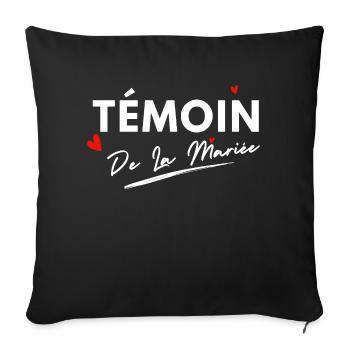Bride's Witness Hearts - Bride Gift - Sofa pillowcase 17,3'' x 17,3'' (45 x 45 cm) - black - Front