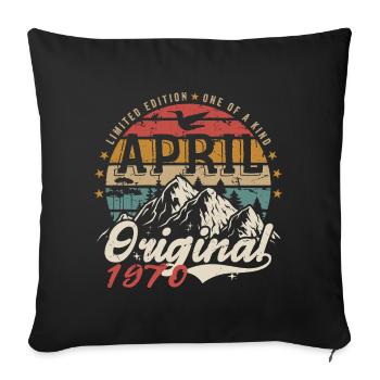 Avril 1970 | Anniversaire avril 1970 April 1970 - Housse de coussin décorative 45 x 45 cm - noir - Devant