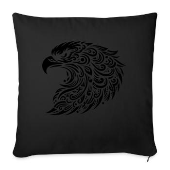 Golden eagle's head - Sofa pillowcase 17,3'' x 17,3'' (45 x 45 cm) - black - Front