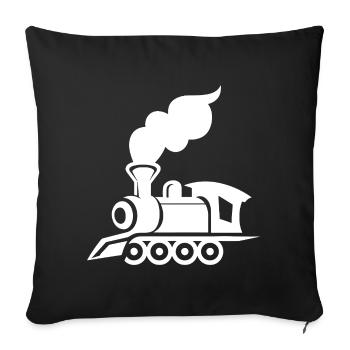 Locomotive Drawing - Sofa pillowcase 17,3'' x 17,3'' (45 x 45 cm) - black - Front