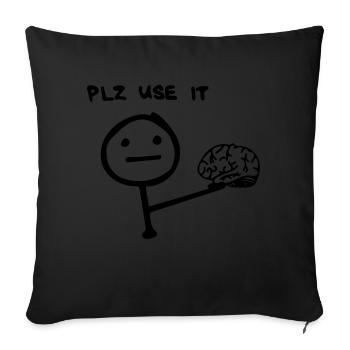 s'il vous plaît utilisez-le - Housse de coussin décorative 45 x 45 cm - noir - Devant