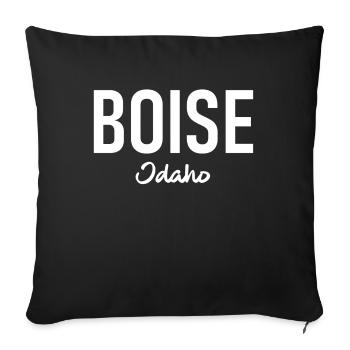 Boise - Idaho - États-Unis - États-Unis d’Amérique - Housse de coussin décorative 45 x 45 cm - noir - Devant