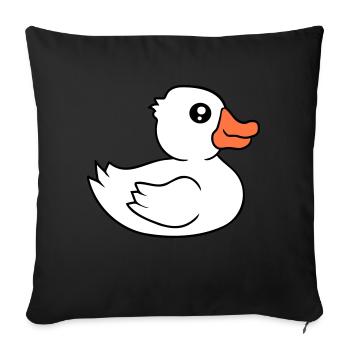 Canard Baignades Lac Rivière Eau Mer Vacances Plaisir - Housse de coussin décorative 45 x 45 cm - noir - Devant