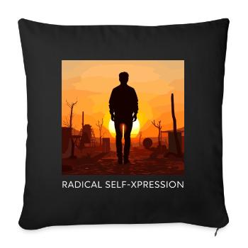Radical self-portrayal - Sofa pillowcase 17,3'' x 17,3'' (45 x 45 cm) - black - Front