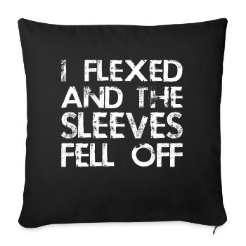 J’ai fléchi et les manches sont tombées en disant drôle - Housse de coussin décorative 45 x 45 cm - noir - Devant