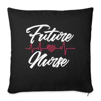 Motif de battement de cœur de Future Nurse - Housse de coussin décorative 45 x 45 cm - noir - Devant