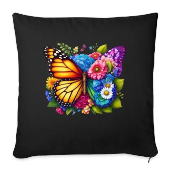Colorful Butterfly Nature Inspired Summer Vibes - Sofa pillowcase 17,3'' x 17,3'' (45 x 45 cm) - black - Front