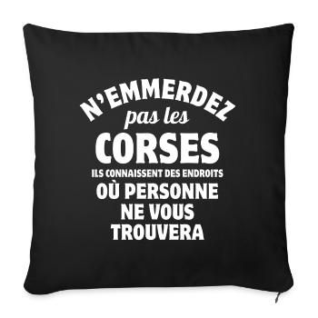 Corsica, I love Corsica, I am Corsican - Sofa pillowcase 17,3'' x 17,3'' (45 x 45 cm) - black - Front