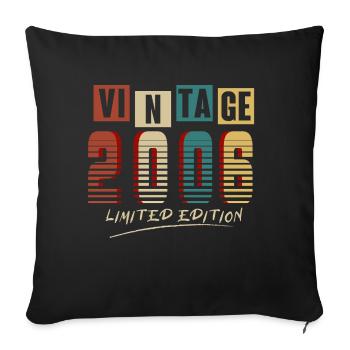 Vintage 2006: Limited Edition - 19th Anniversary. - Sofa pillowcase 17,3'' x 17,3'' (45 x 45 cm) - black - Front