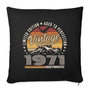 1971 Geschenk 54. Jubiläum 1971 Jahrgang 1971 - Sofakissenbezug 45 x 45 cm - Schwarz - Vorne