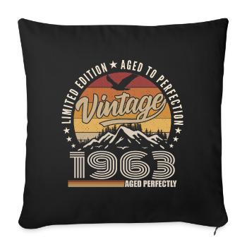 1963 Gift 62nd Anniversary 1963 Vintage 1963 - Sofa pillowcase 17,3'' x 17,3'' (45 x 45 cm) - black - Front