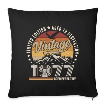 1977 Gift 48th Anniversary 1977 Vintage 1977 - Sofa pillowcase 17,3'' x 17,3'' (45 x 45 cm) - black - Front