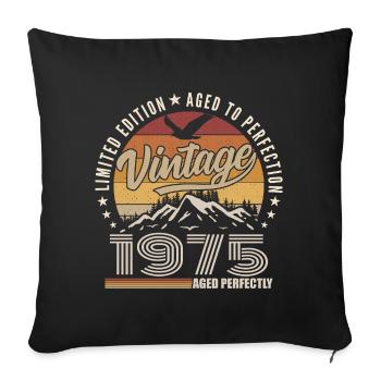 1975 Cadeau 50e Anniversaire 1975 Vintage 1975 - Housse de coussin décorative 45 x 45 cm - noir - Devant