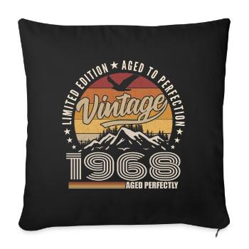 1968 Gift 57th Anniversary 1968 Vintage 1968 - Sofa pillowcase 17,3'' x 17,3'' (45 x 45 cm) - black - Front